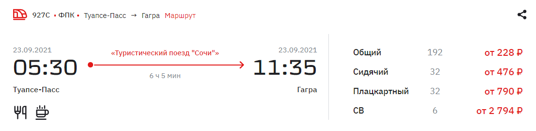 Стоимость билетов на поезд 